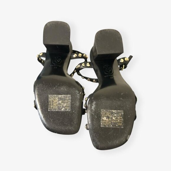 Ash Jodi 70mm sandals 37 Black Leather Studded Block Heel - Picture 10 of 11